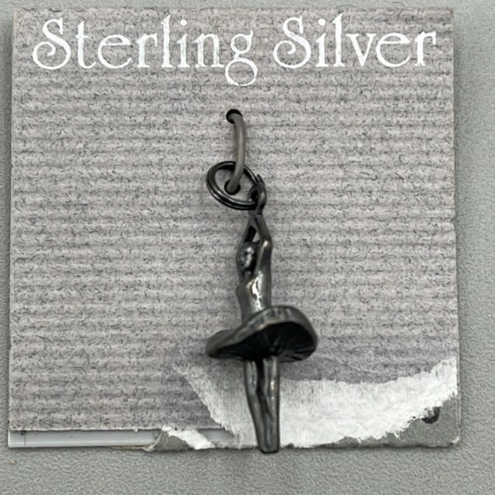Sterling silver ballerina charm on card